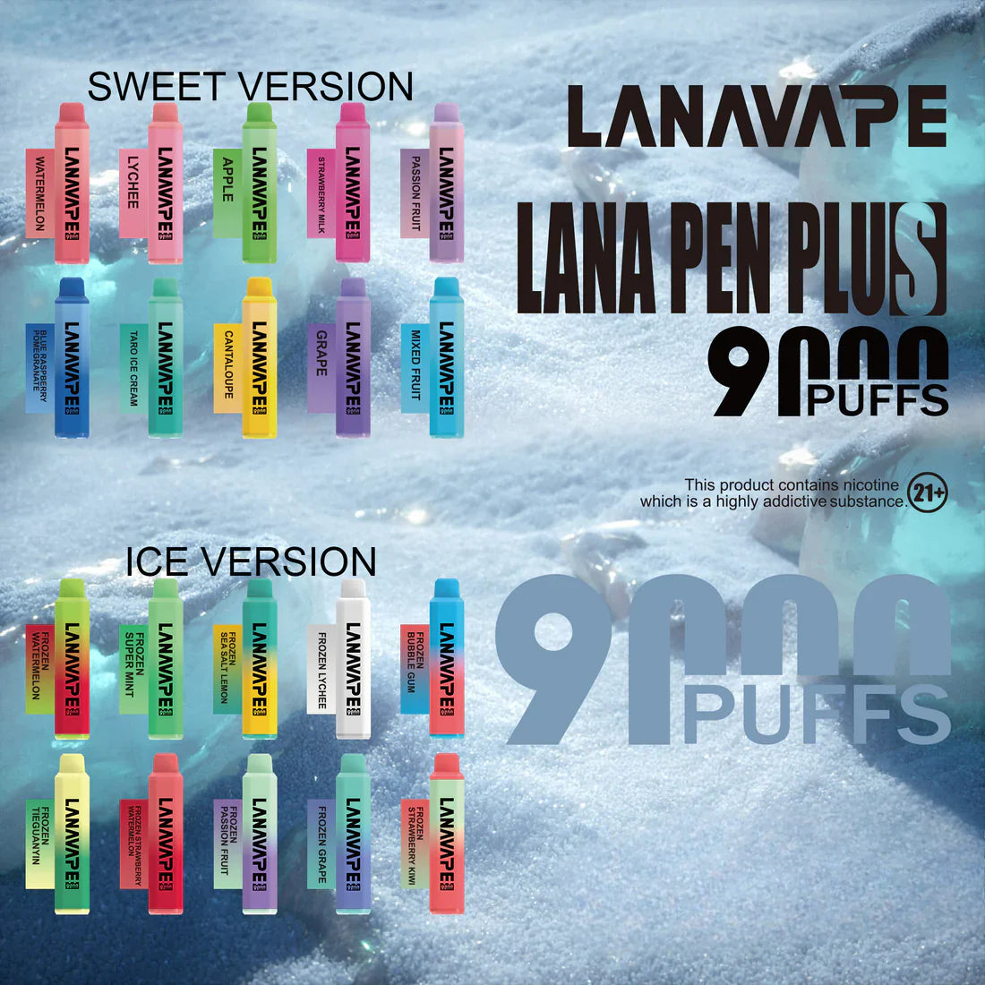 Lana Pen Plus 9000 Disposable Vape: Refreshing Cold Flavor | SG Vape Singapore